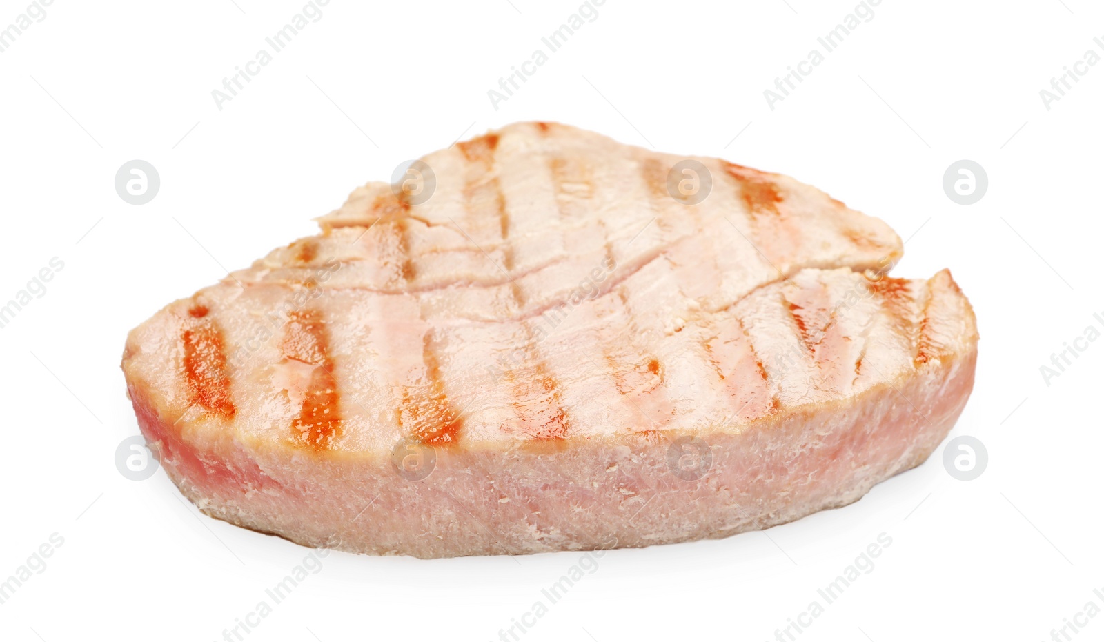 Photo of Delicious grilled tuna steak isolated on white