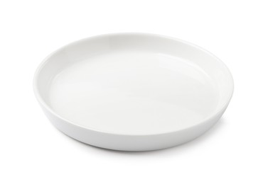 Photo of Beautiful empty ceramic plate isolated on white