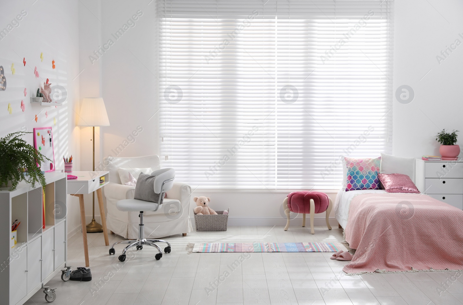 Photo of Modern child room interior with comfortable bed