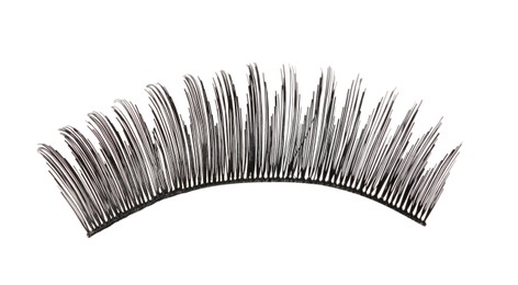 Photo of Fake eyelashes on white background. Makeup product