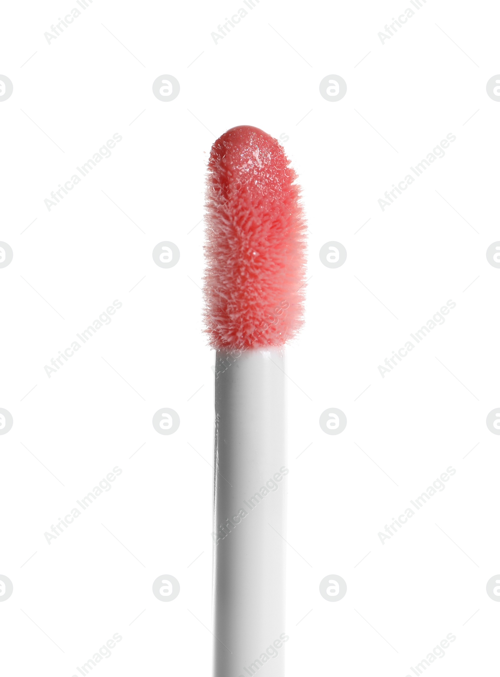 Photo of Applicator with liquid lipstick isolated on white