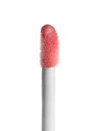 Applicator with liquid lipstick isolated on white