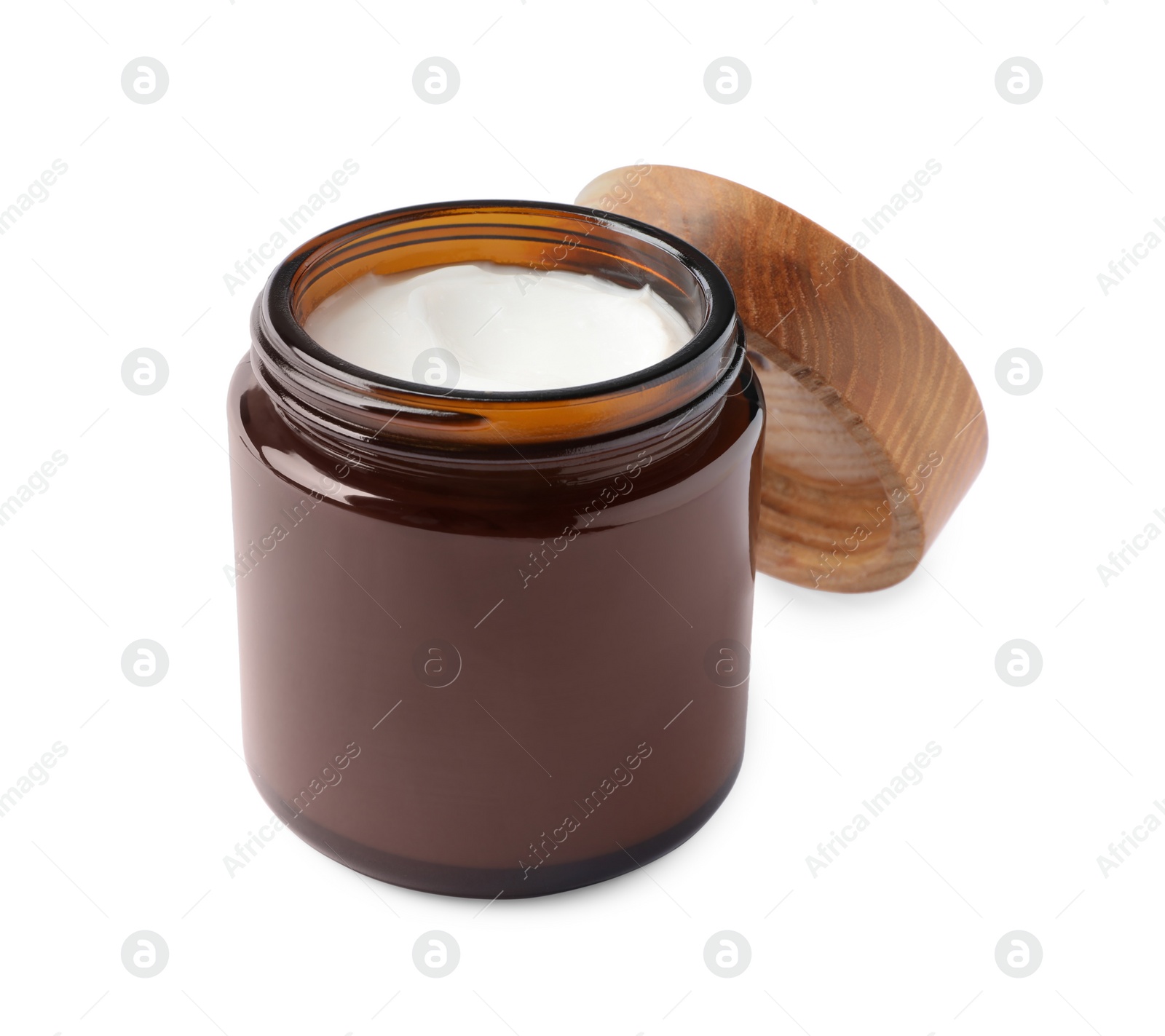 Photo of Jar of face cream isolated on white