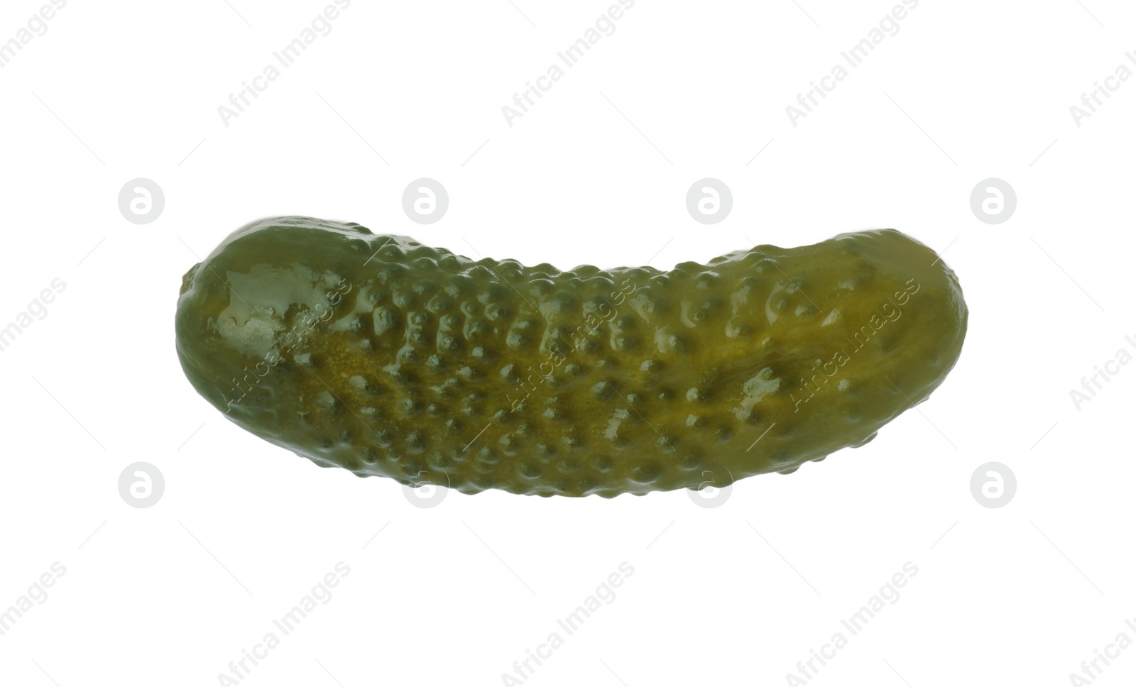 Photo of Tasty crunchy pickled cucumber isolated on white