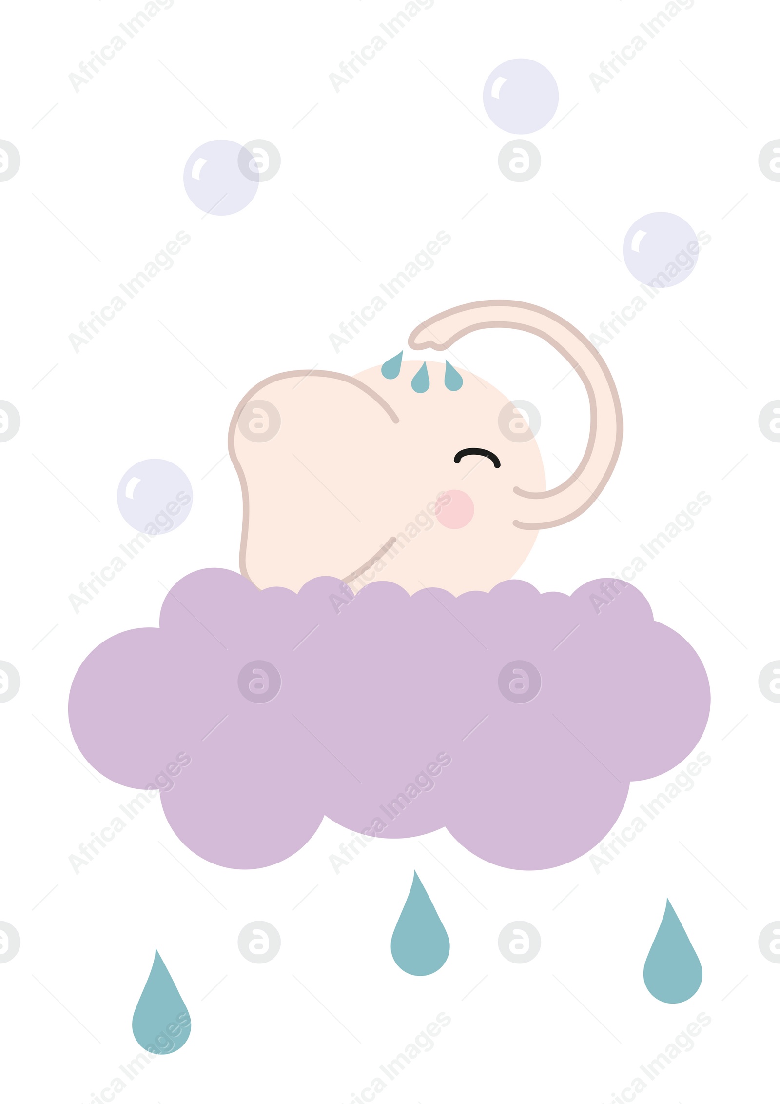 Illustration of Cute illustration for baby room interior design 