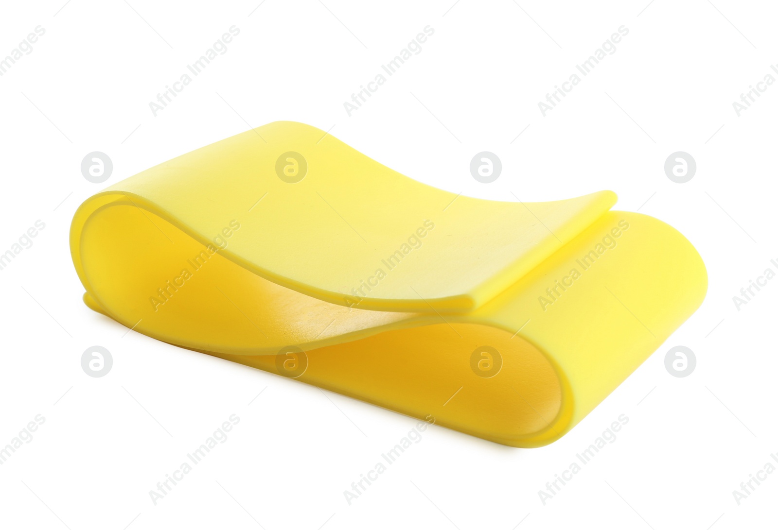 Photo of Yellow fitness elastic band isolated on white