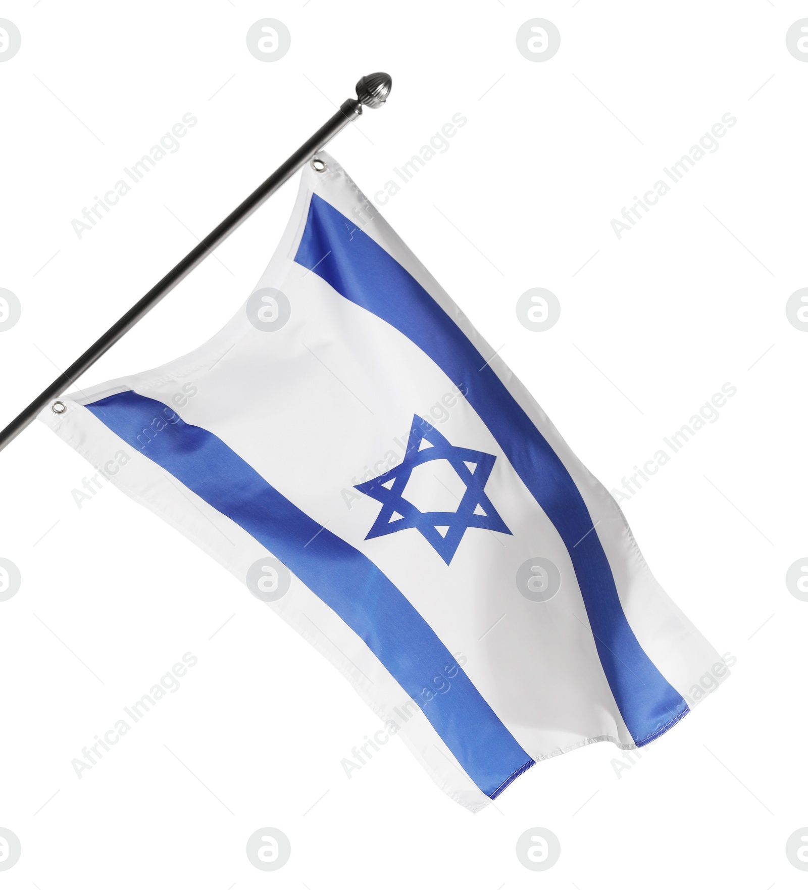 Photo of Flag of Israel isolated on white. National symbol