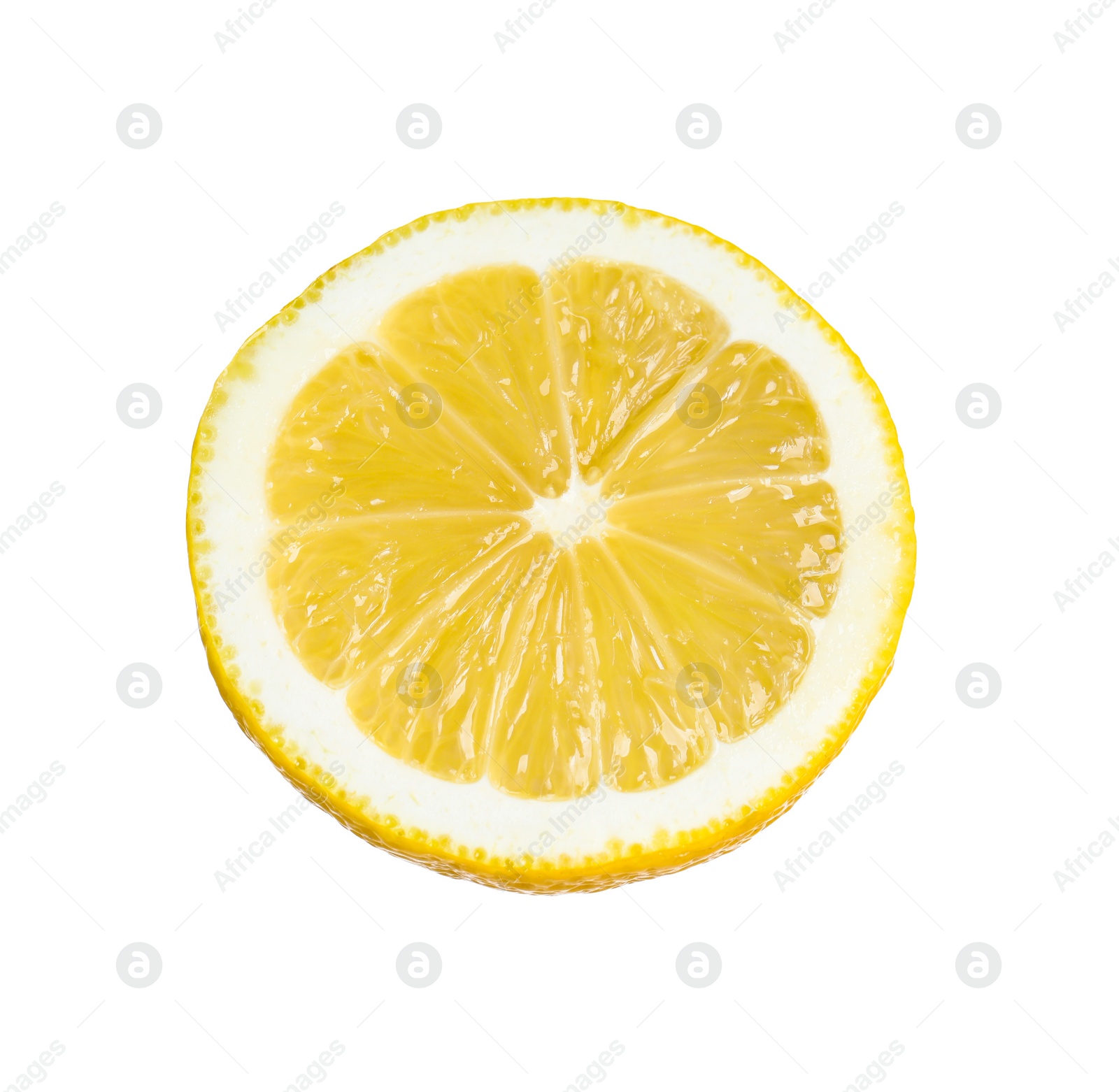 Photo of Piece of fresh lemon isolated on white