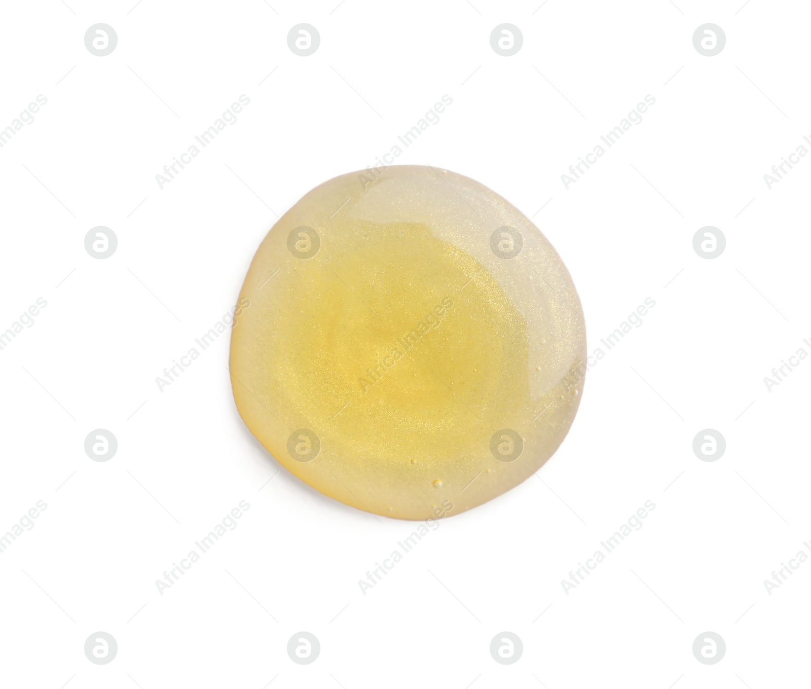 Photo of Sample of cosmetic gel isolated on white, top view