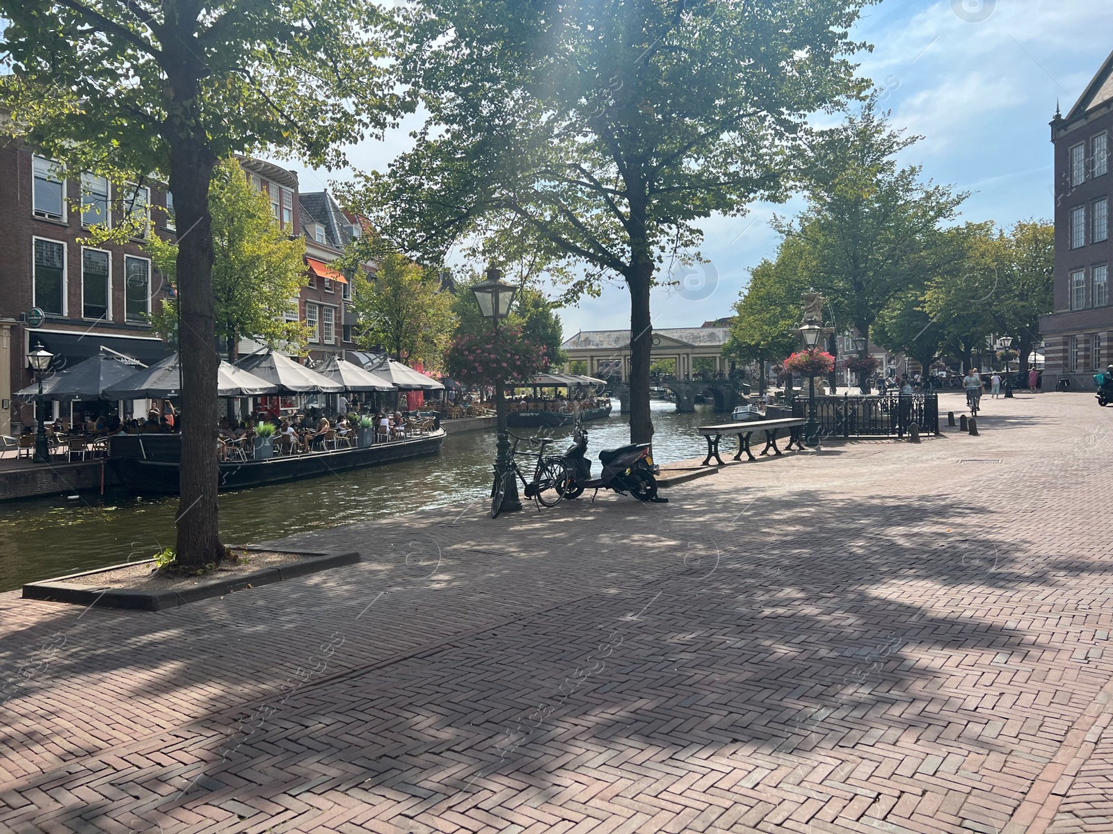 Photo of Beautiful view of buildings, canal and plants outdoors on sunny day