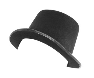 Black magician top hat isolated on white