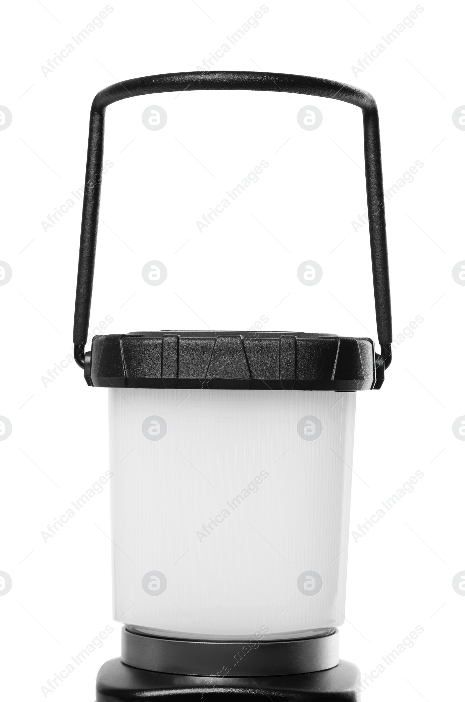 Photo of Camping lantern isolated on white. Military training equipment