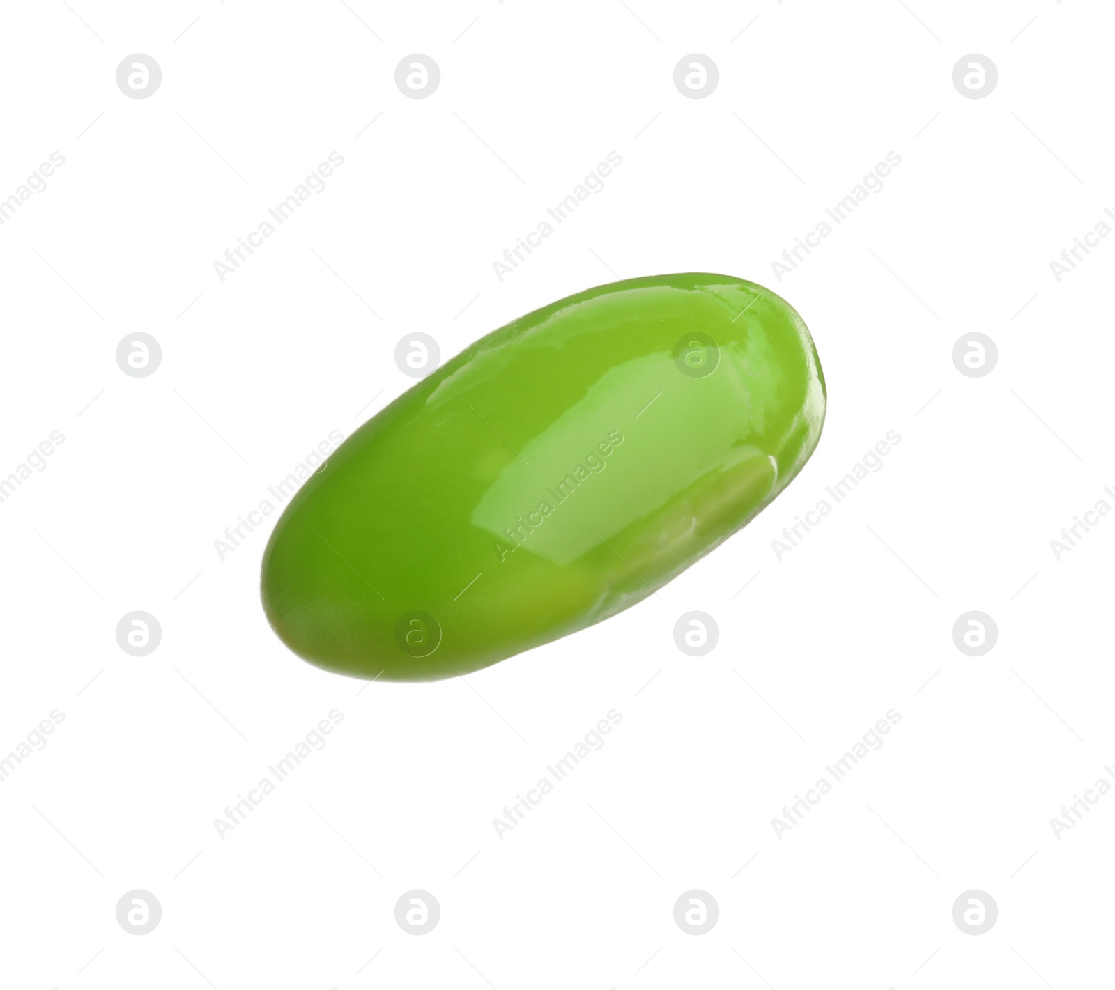 Photo of One fresh edamame soybean isolated on white