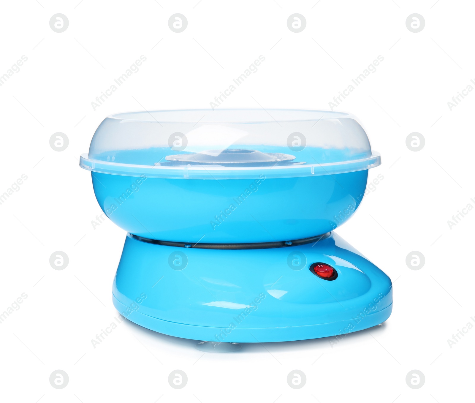 Photo of Portable candy cotton machine on white background