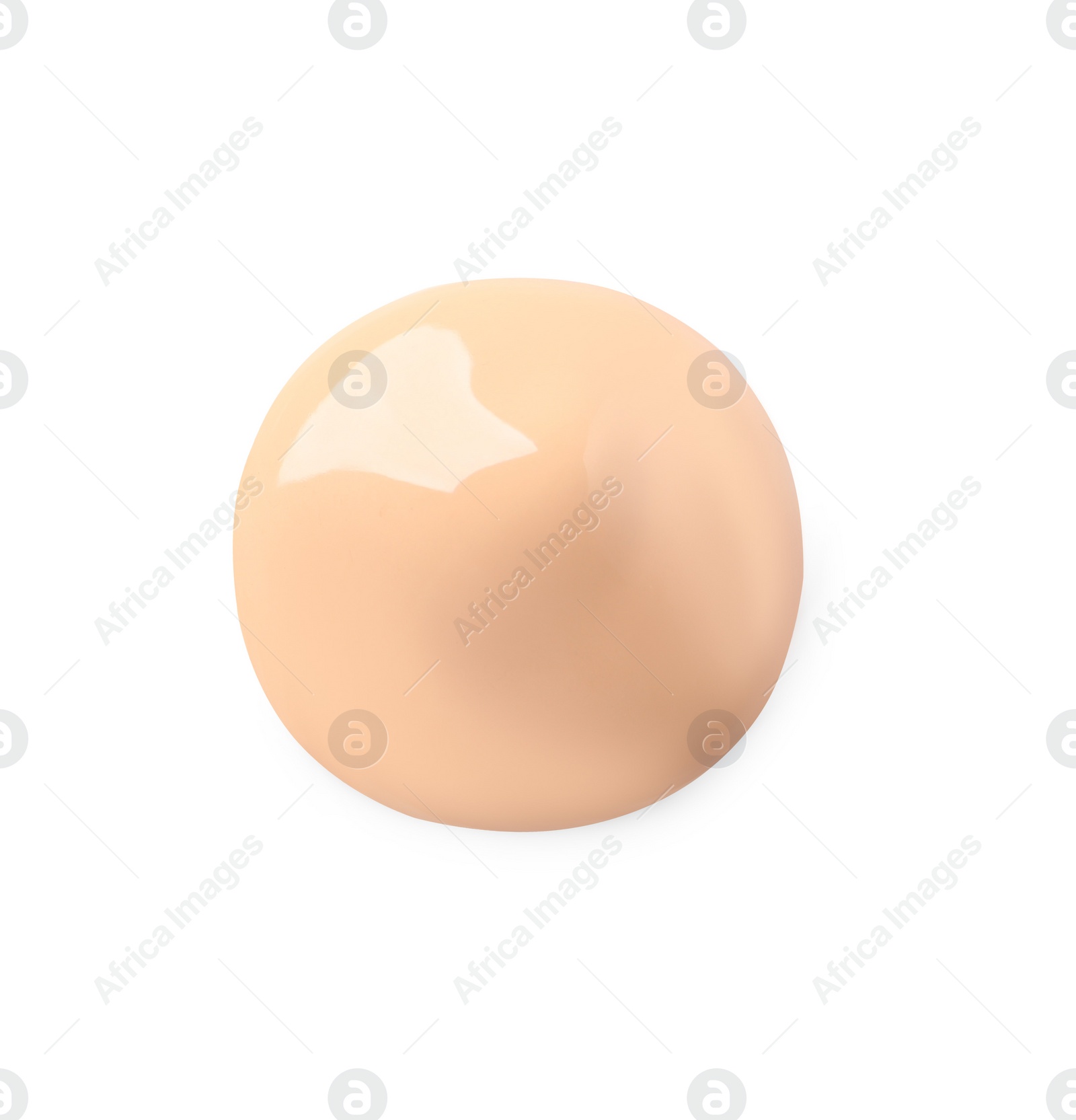 Photo of Drop of skin foundation isolated on white, top view