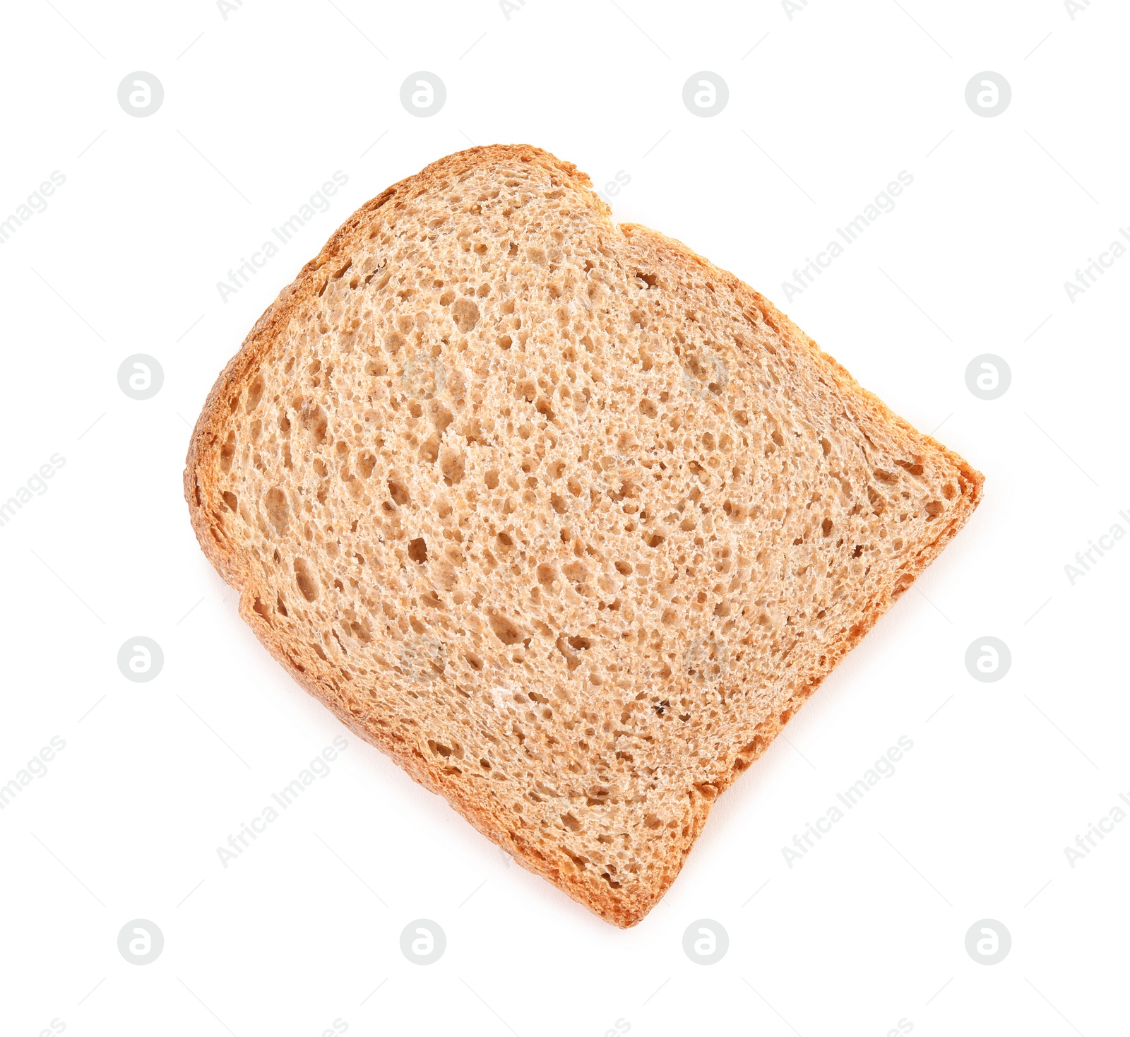 Photo of Fresh bread on white background, top view