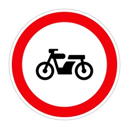 Traffic sign NO MOTOR VEHICLES on white background, illustration