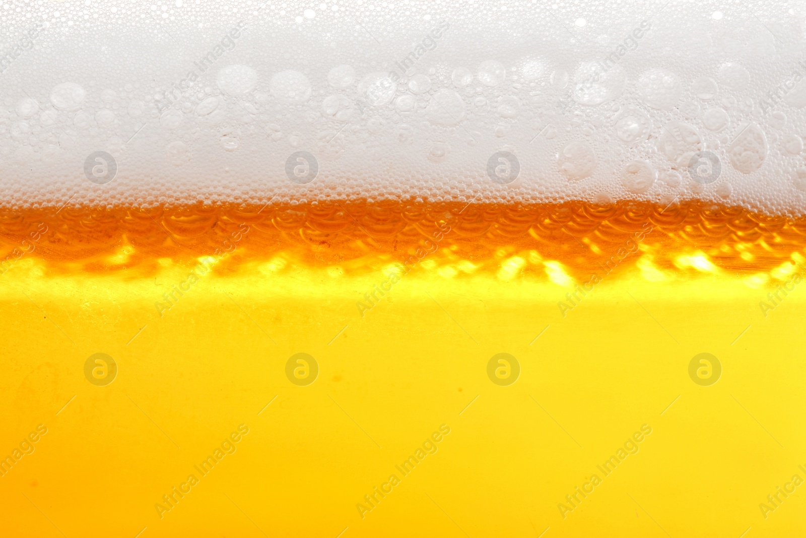 Photo of Tasty beer with foam as background, closeup