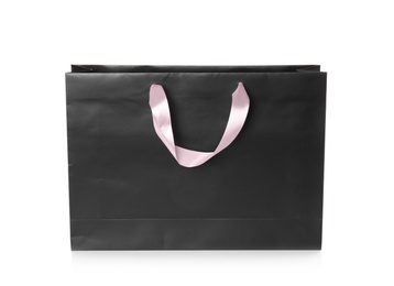 Paper shopping bag isolated on white. Mock up for design