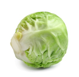 Fresh tasty Brussels sprout on white background