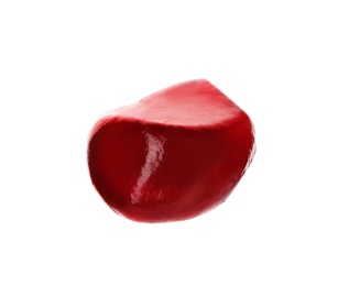 Photo of Juicy ripe pomegranate seed on white background