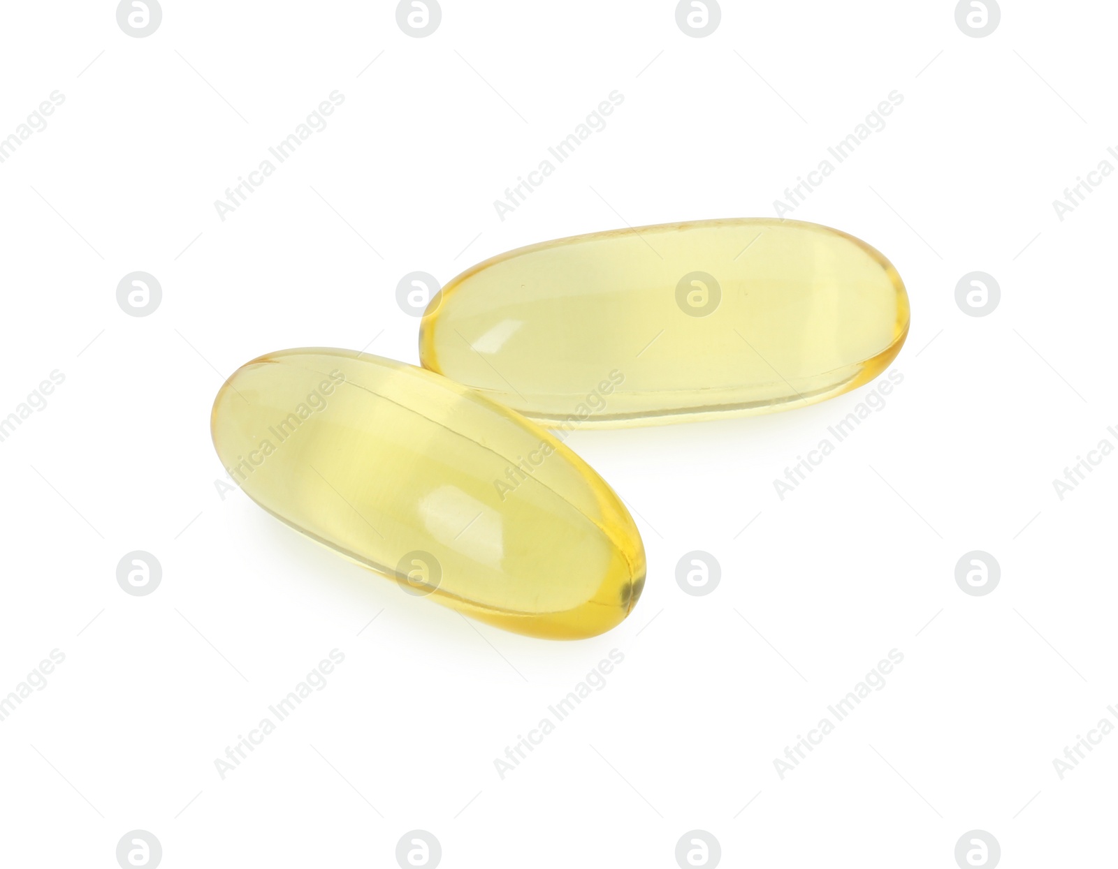 Photo of Vitamin capsules isolated on white. Health supplement