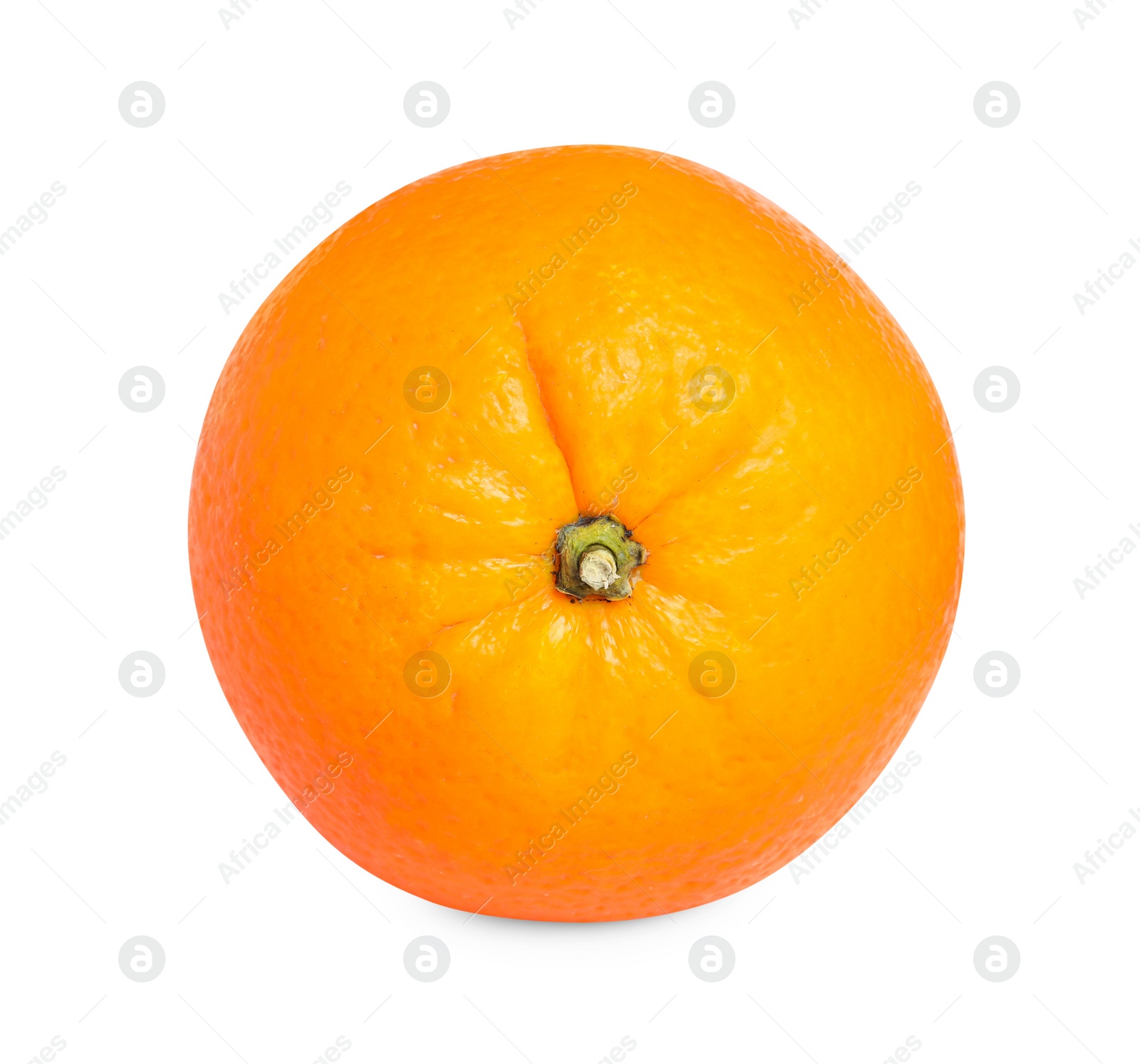 Photo of Citrus fruit. One fresh orange isolated on white