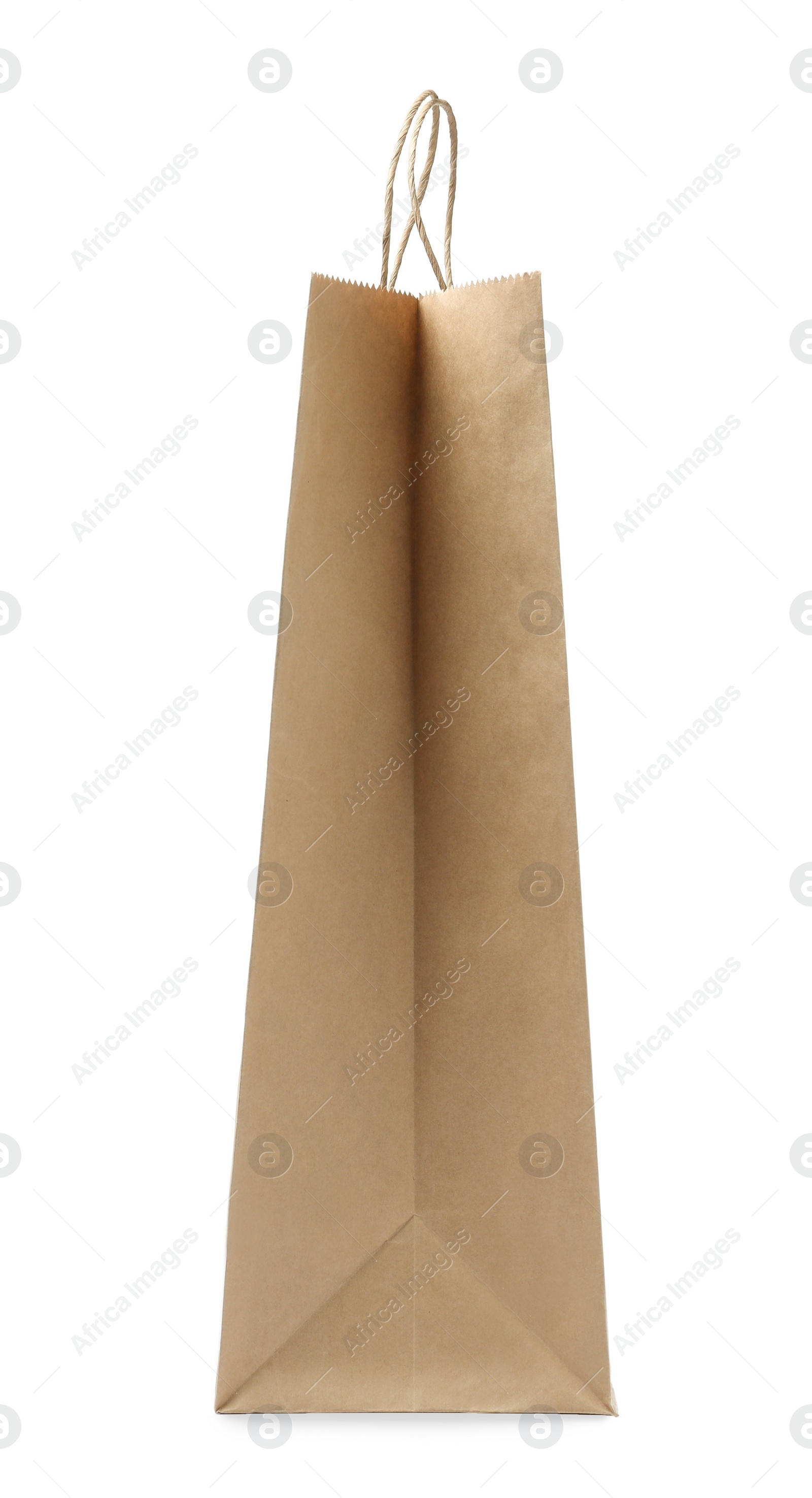 Photo of Empty shopping paper bag isolated on white