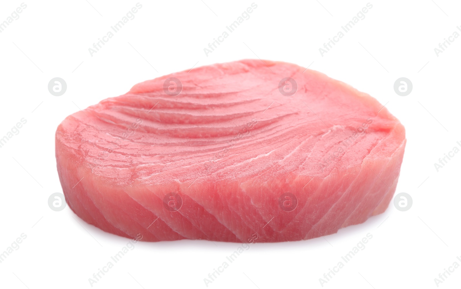 Photo of Fresh raw tuna fillet isolated on white