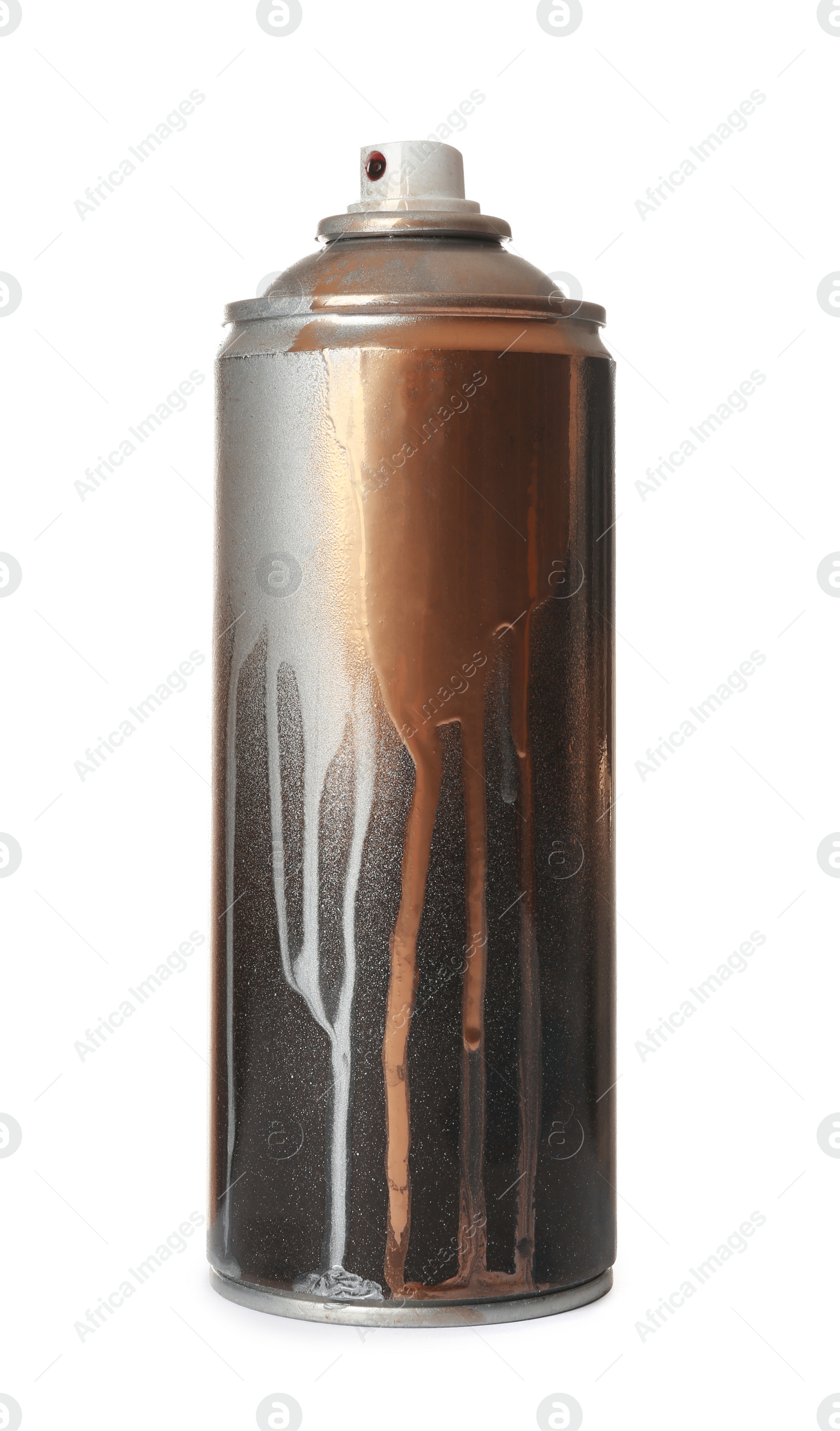 Photo of Used can of spray paint on white background