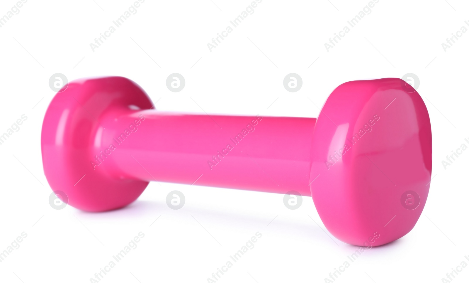 Photo of Color dumbbell on white background. Home fitness