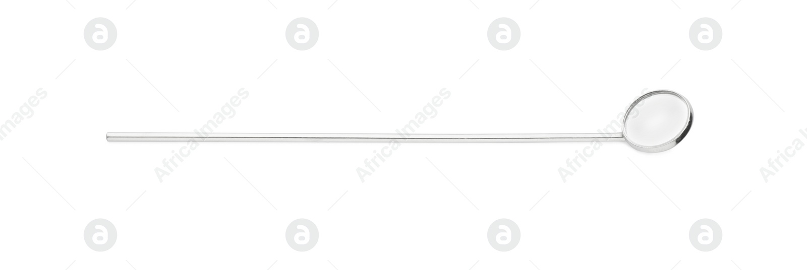 Photo of Mouth mirror isolated on white, top view. Dentist's tool