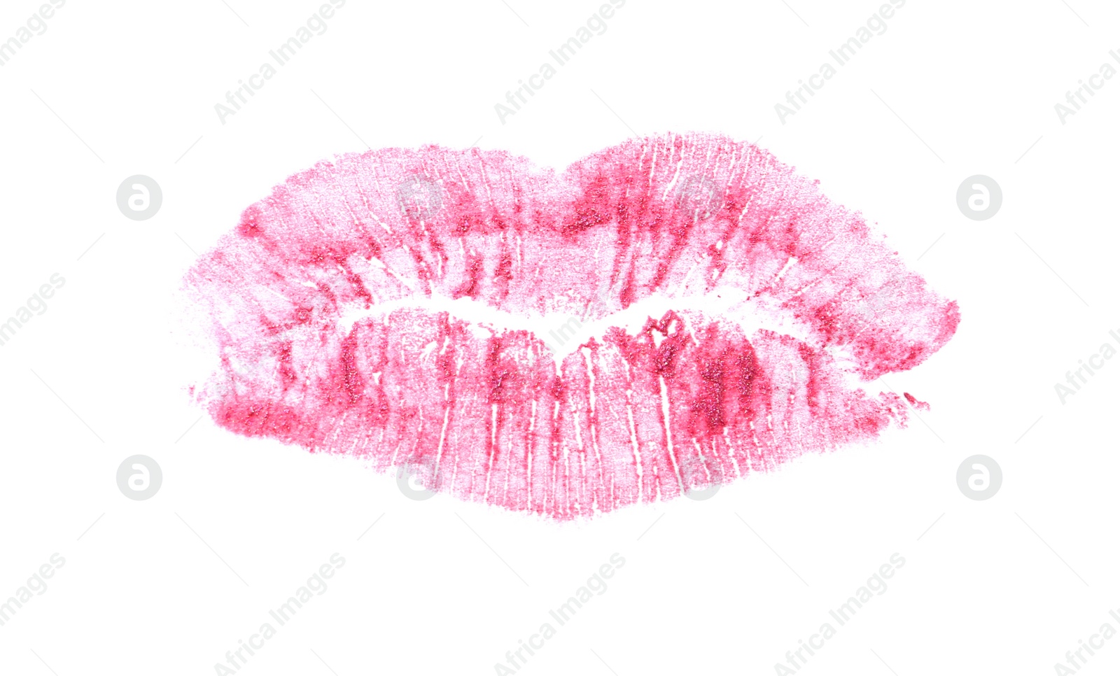 Photo of Lipstick kiss mark isolated on white, top view