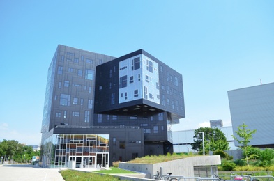 Photo of VIENNA, AUSTRIA - JUNE 18, 2018: Modern university building on sunny day