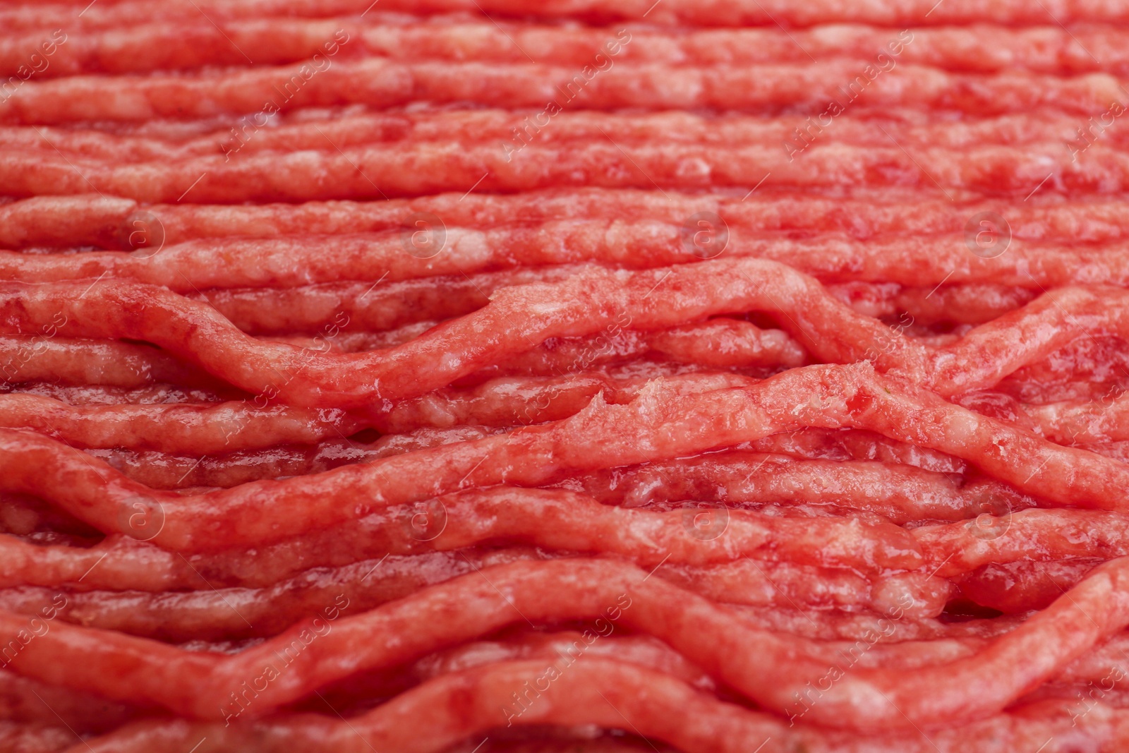 Photo of Raw fresh minced meat as background, closeup