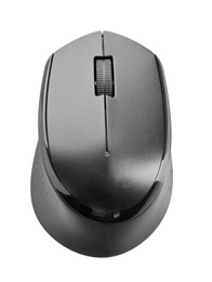 Photo of Color computer mouse on white background, top view