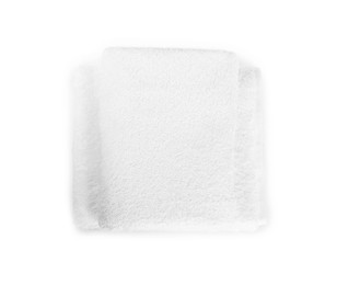 Terry towels isolated on white, top view