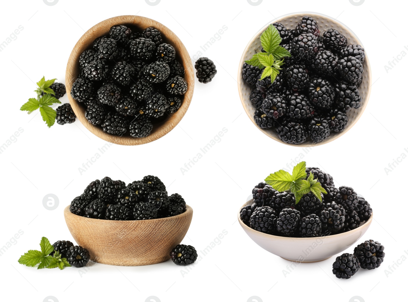 Set with delicious ripe blackberries on white background Image of Set with delicious ripe blackberries on white background