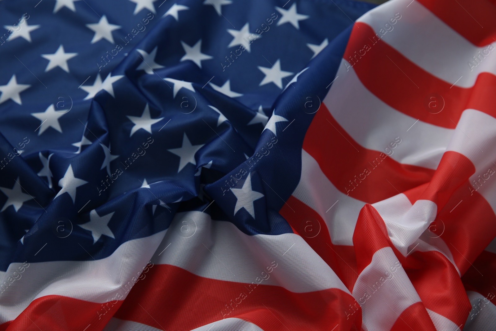 Photo of Flag of USA as background, closeup view