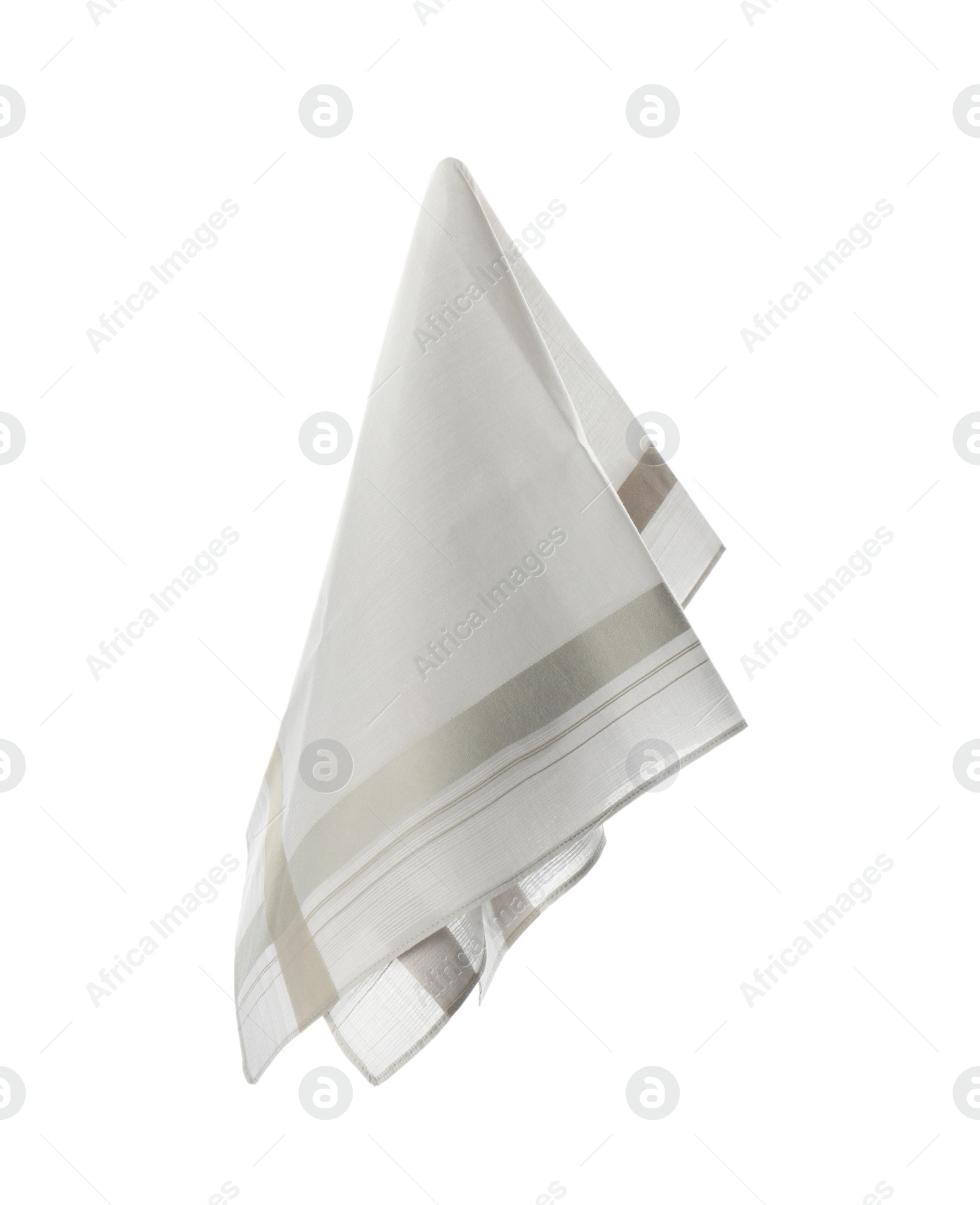 Photo of New handkerchief isolated on white. Stylish accessory