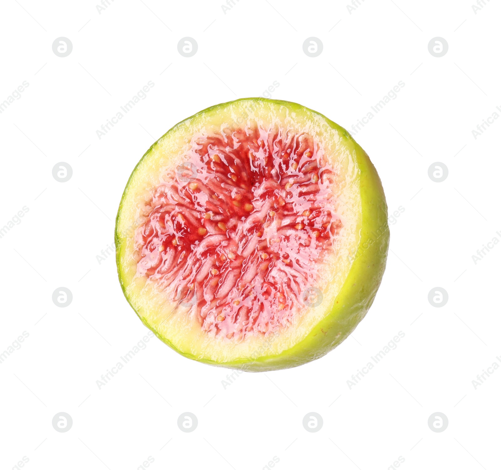 Photo of Piece of fresh green fig isolated on white