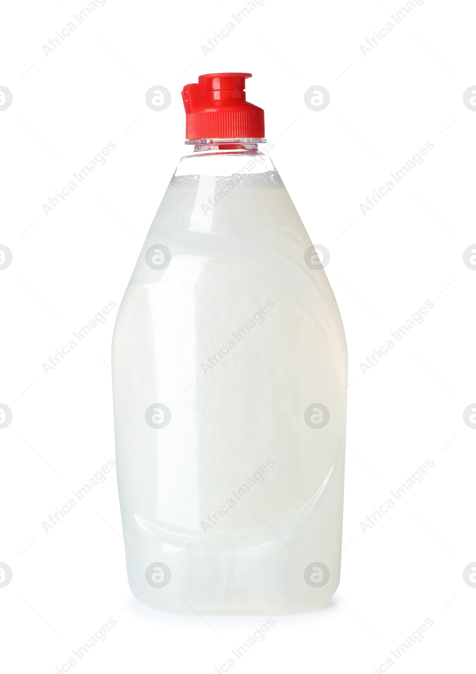 Photo of Cleaning product for dish washing on white background