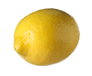 Photo of One whole ripe lemon isolated on white