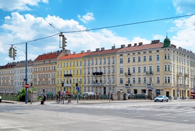 Photo of VIENNA, AUSTRIA - JUNE 17, 2018: Street with beautiful buildings
