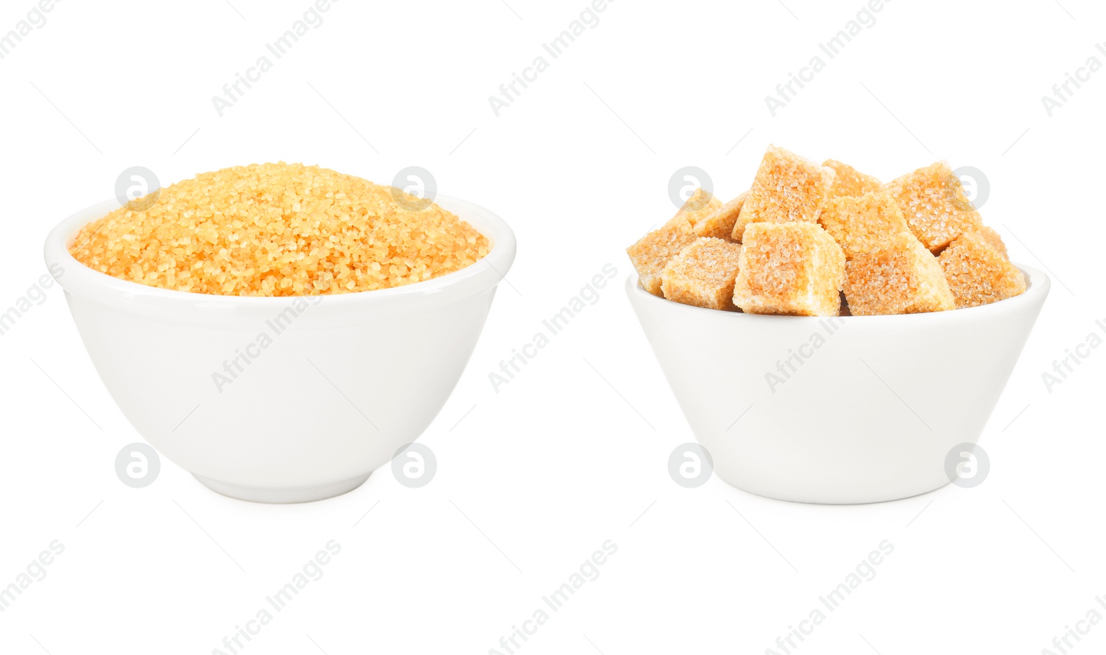 Image of Different types of sugar isolated on white