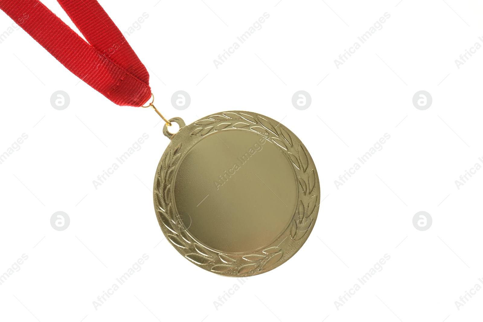 Photo of Gold medal isolated on white. Space for design