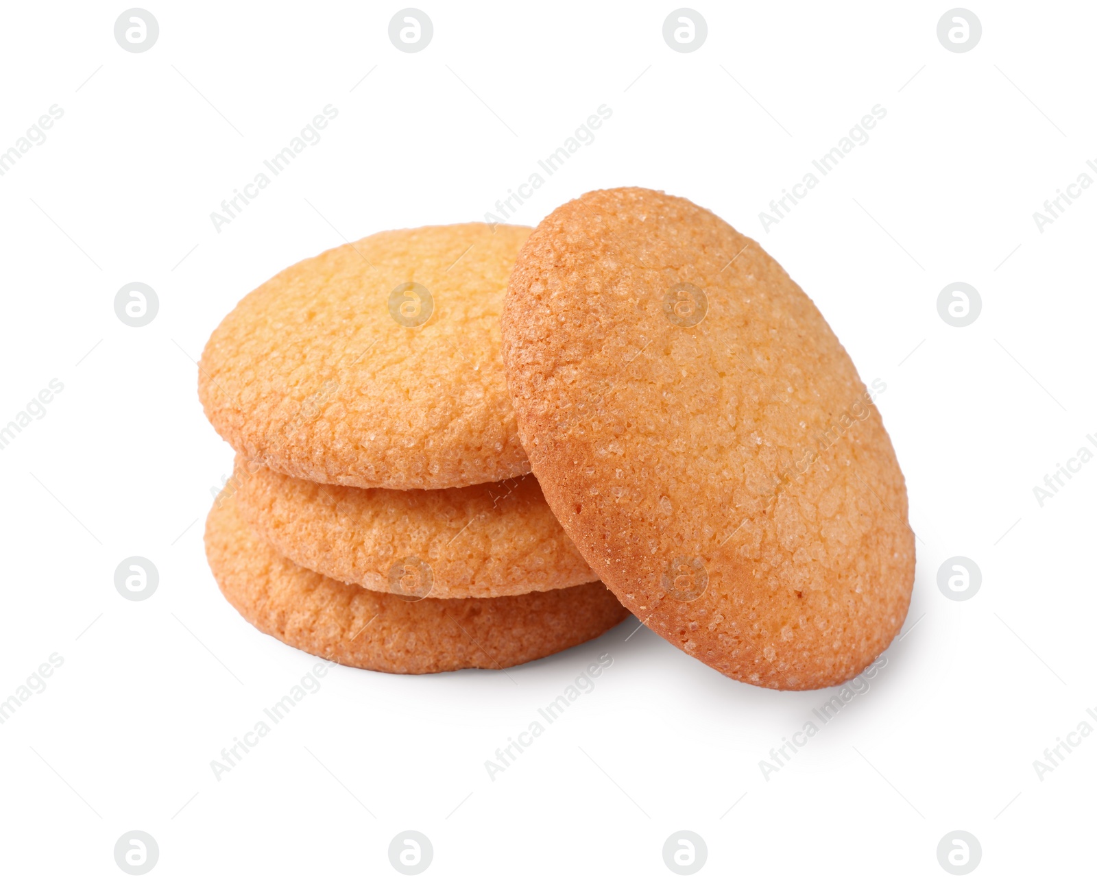 Photo of Tasty Danish butter cookies isolated on white