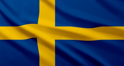 Image of Flag of Kingdom of Sweden. National country symbol