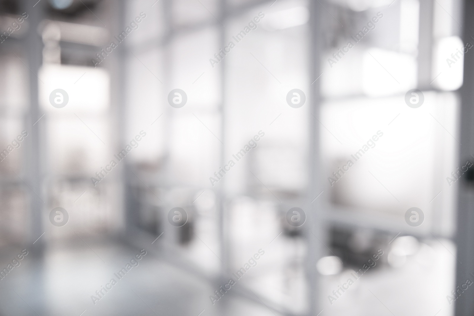 Image of Office interior. Blurred view of comfortable workspace