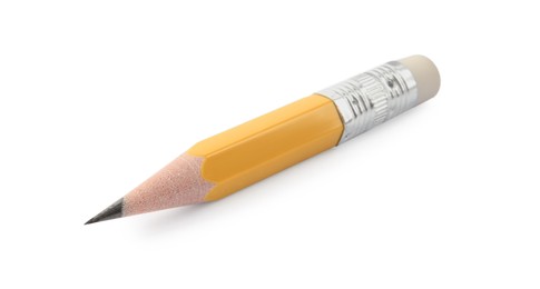 Photo of Sharp graphite pencil isolated on white. School stationery